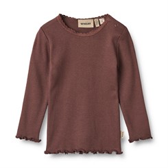 Wheat Rib T-Shirt LS Reese - Eggplant